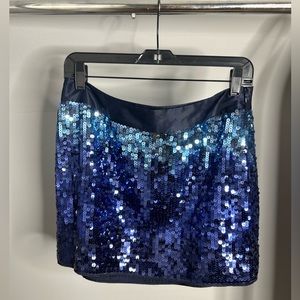 Express Design Studio Ombré Blue Sequin Skirt